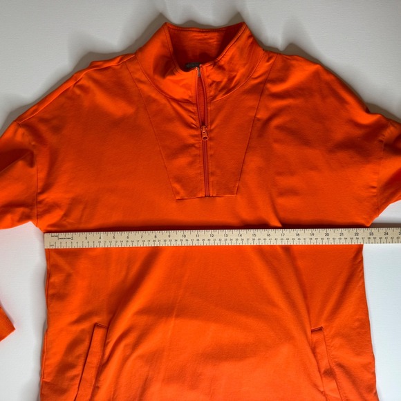 T by Talbots Pullover Women's XL Orange 1/4 Zip Long Sleeve Cotton Blend Comfort - Picture 9 of 9